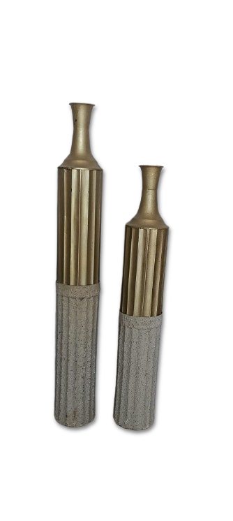 CONICAL BRASS VASES(SET OF 2)