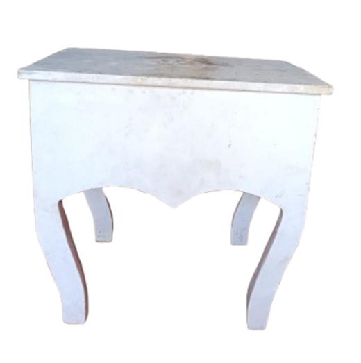 WHITE WOODEN BEDSIDE TABLE