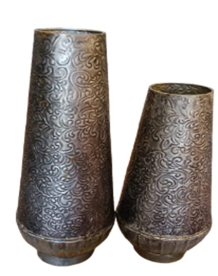 VINTAGE  FLOWER VASE (German silver type) SET OF 2