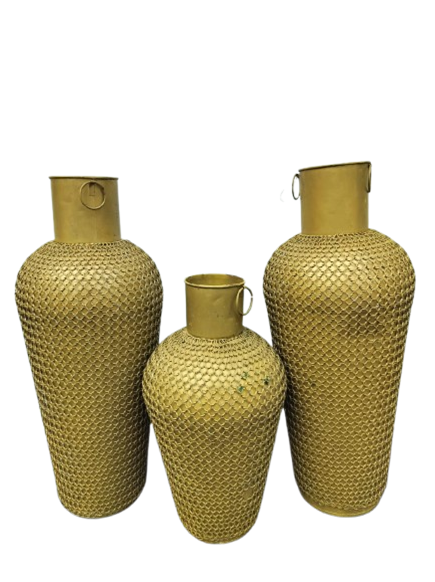 GOLDEN FLOWER VASE (set of 3)