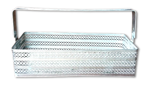 ANTIQUE SILVER METAL BASKET