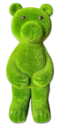 GREEN FLOCKED STANDING TEDDY BEAR