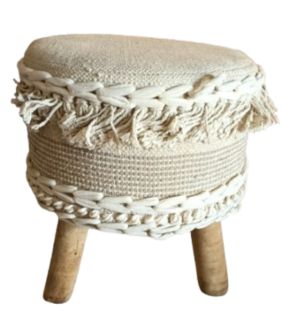 WOVEN AND FRINGED DESIGN CHAIR