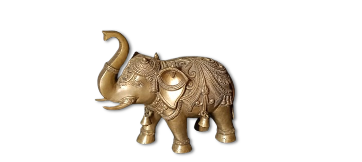 BRASS ROYAL ELEPHANT STATUE