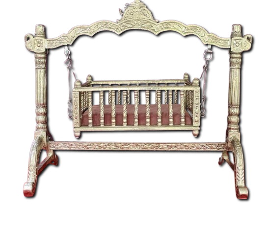 HAND CARVED GERMAN SILVER CRADLE