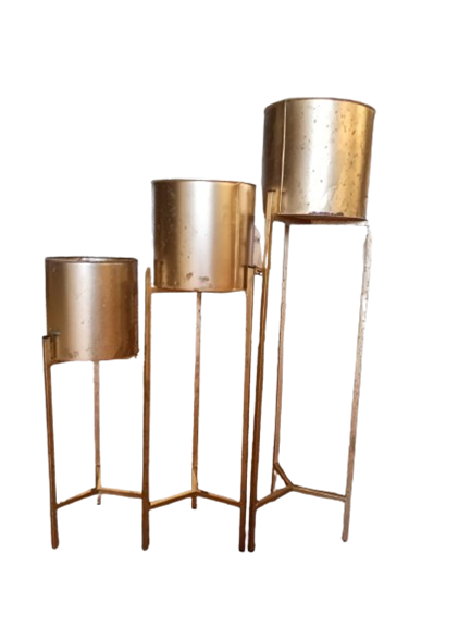 GOLD PLANTER BOX (SET OF 3)