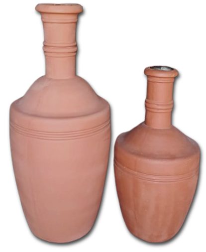 TERRACOTTA TRUMPET VASE(SET OF 2)