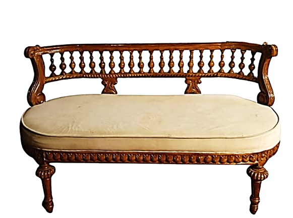 ANTIQUE WOODEN COUPLE SOFA