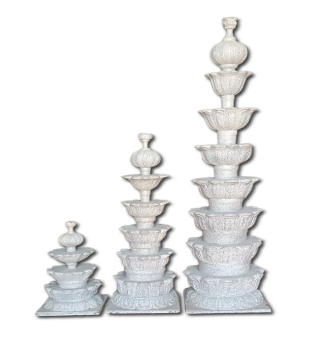 VINTAGE KALASA(SET OF 3) (STONE LOOK)