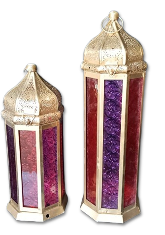 BRASS HANGING LANTERN(SET OF 2)