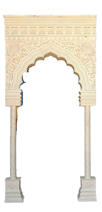 MOROCCAN STYLE CARVED ARCHWAY WITH SPIRAL COLUMN