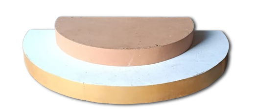 2-TIER SEMICIRCULAR DISPLAY RISER