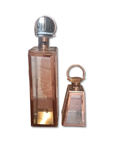 GOLD GLASS LANTERNS (set of 2)