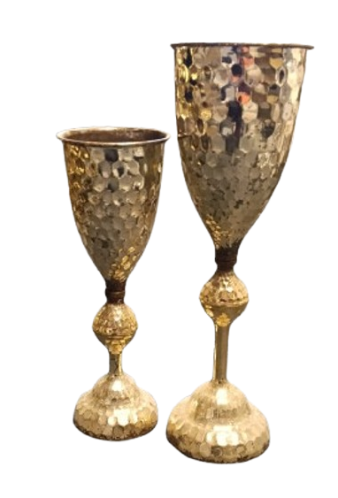  HAMMERED FLOWER VASES (SET OF 2)