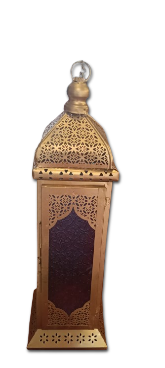 ANTIQUE GOLD METAL LANTERN