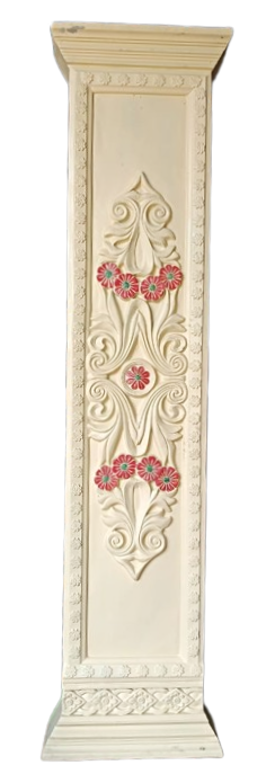 ROMAN PILASTER WITH PAINTED FLORAL RELIEF