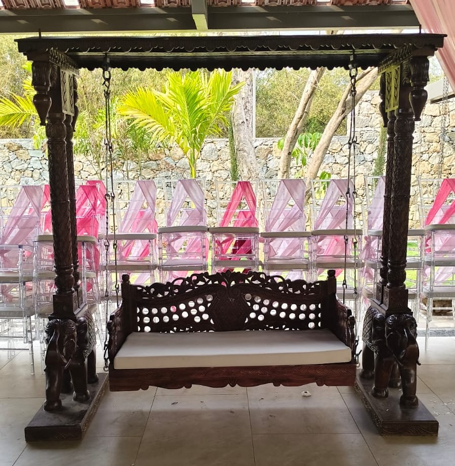 TEAK WOOD JHULA SWING ELEPHANT DESIGN
