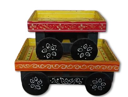 HAND PAINTED WOODEN CART