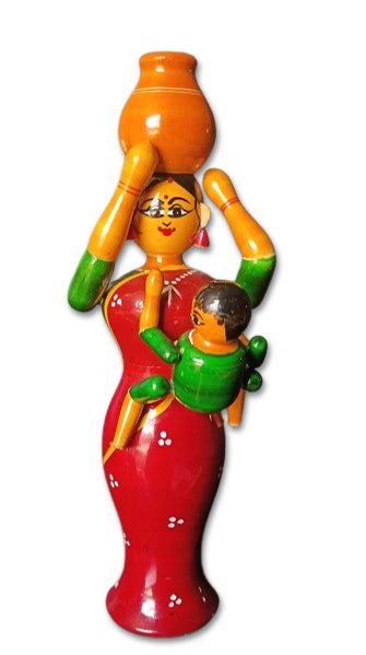 MOTHER CARRYING BABY FIGURINE 