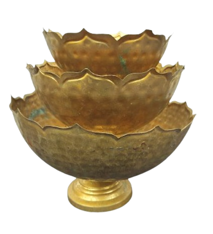 HAMMERED BRASS URLI (SET OF 3)