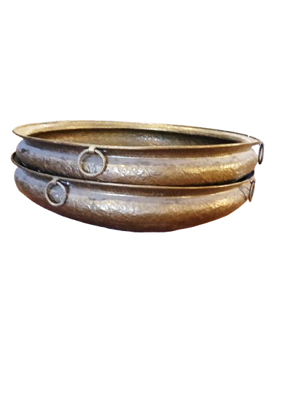 ROUND SHAPED BRASS URLI SET OF 2