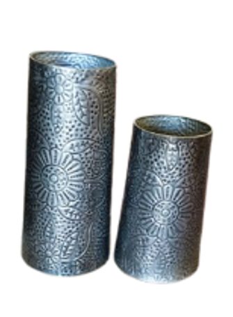 DECORATIVE  FLOWER VASE (German silver type) SET OF2