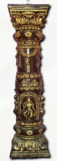ANTIQUE GOLD AND BROWN DESIGNER PILLAR