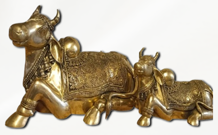 KAMADHENU COW AND CALF STATUE (1 SET)