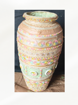 HAND PAINTED FLOOR VASE